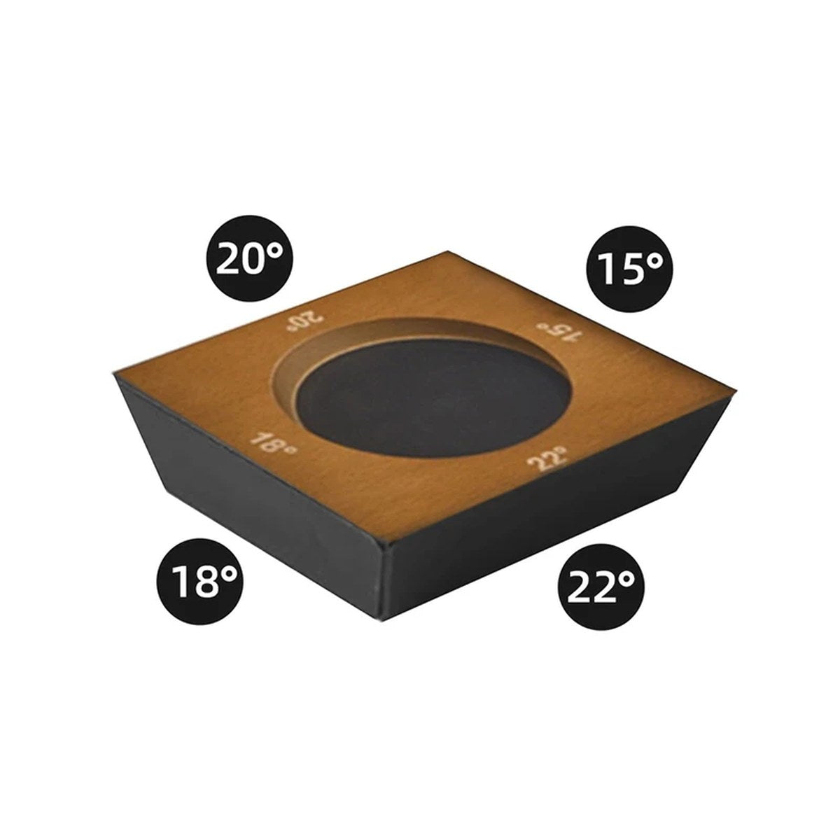 Base de madera del afilador de rodillo con 4 ángulos: 15°, 18°, 20° y 22°