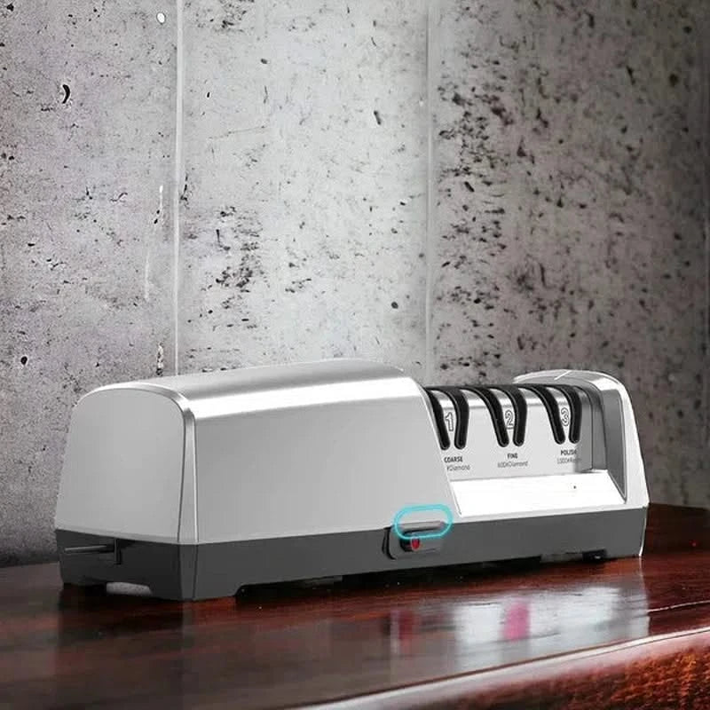 Afilador eléctrico de 3 etapas con ángulos ajustables de 15° y 20°
