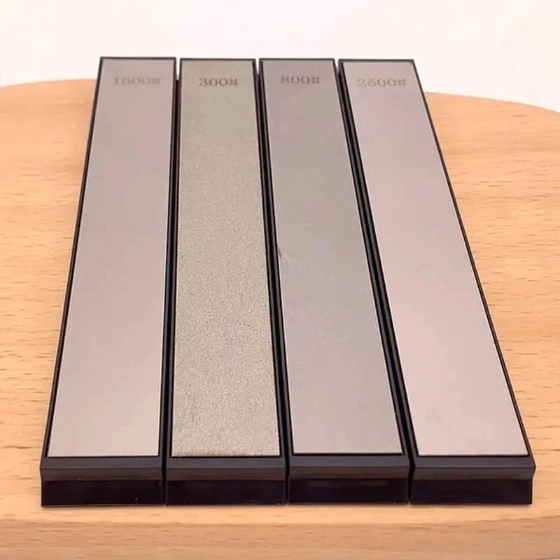 Juego de 4 piedras de afilar diamantadas para cuchillos de cocina 300# 800# 1600# 2500#
