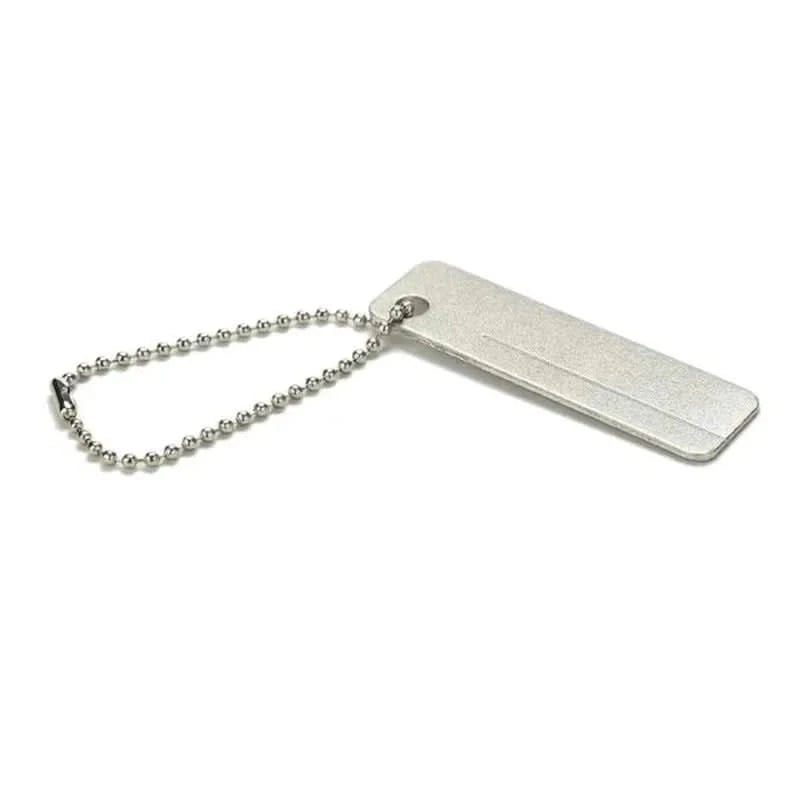 Mini afilador de bolsillo con llavero – piedra diamantada para cuchillos y anzuelos