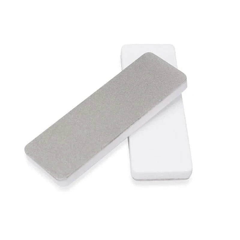 Mini piedra de afilar de doble cara – afilador de cuchillos de diamante y cerámica para exteriores