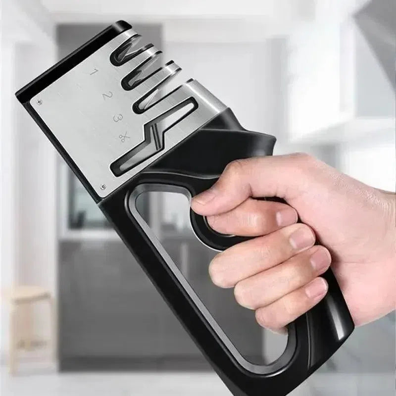 Afilador de tijeras ergonómico y multifunción