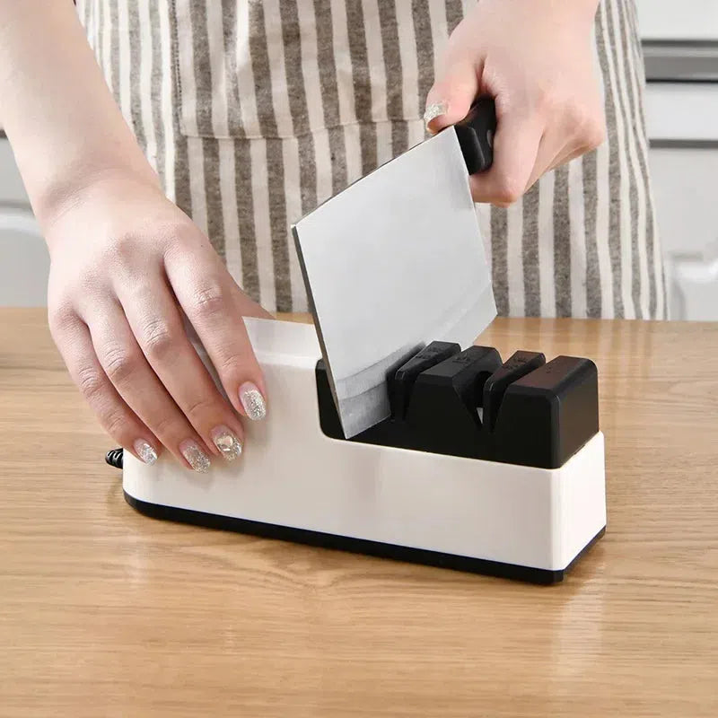 Afilador eléctrico blanco y multifunción