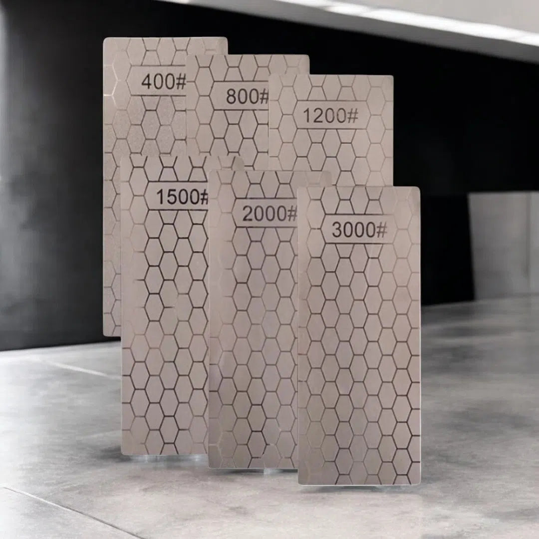 Juego de 6 piedras de afilar con patrón de panal